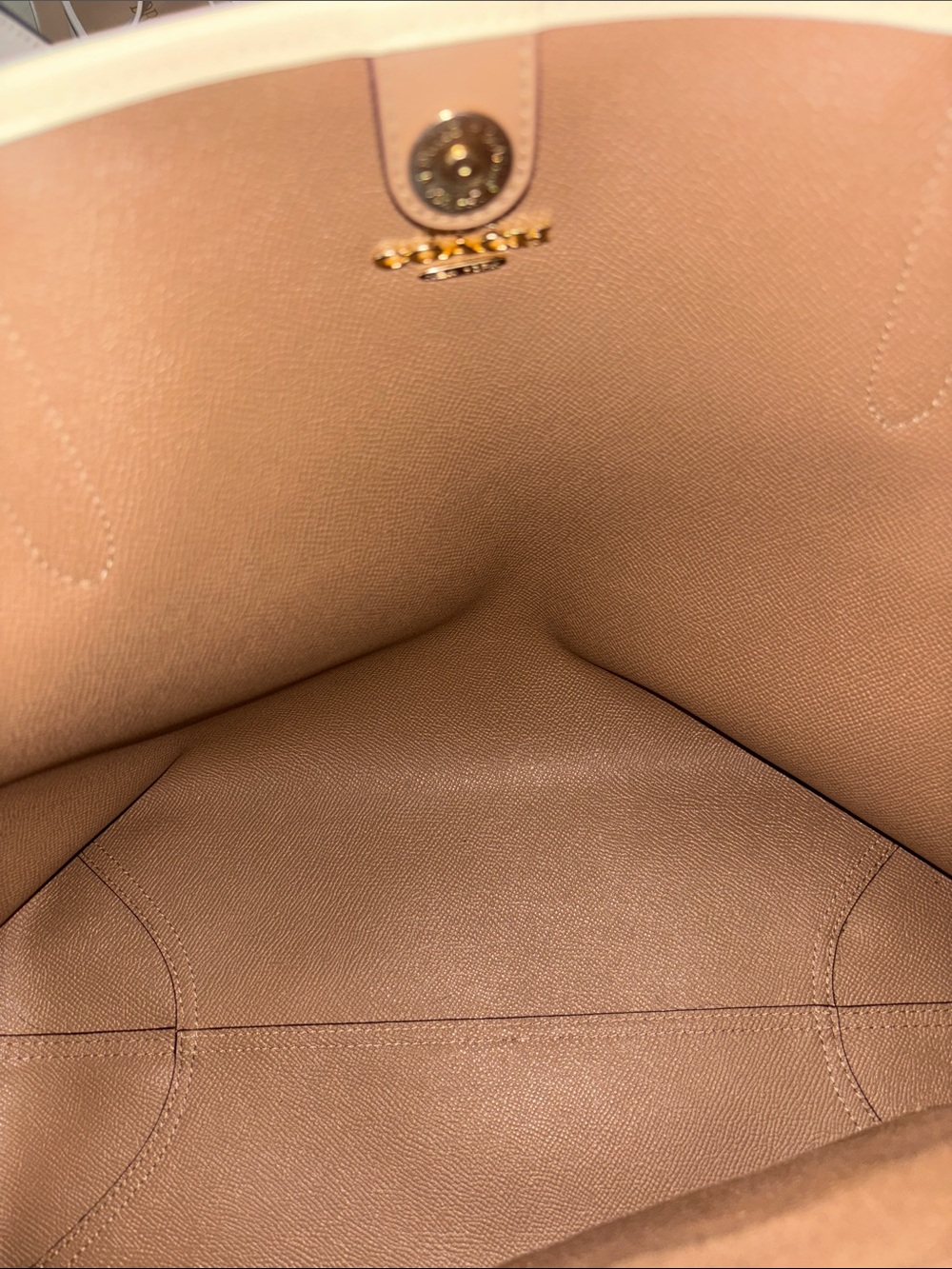 Coach Beige and White Signature Canvas Tote - Picture 7 of 7